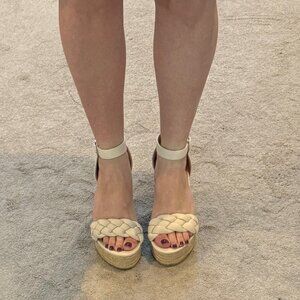 Beige Roccio Braided Platform Espadrille Sandals-6.5